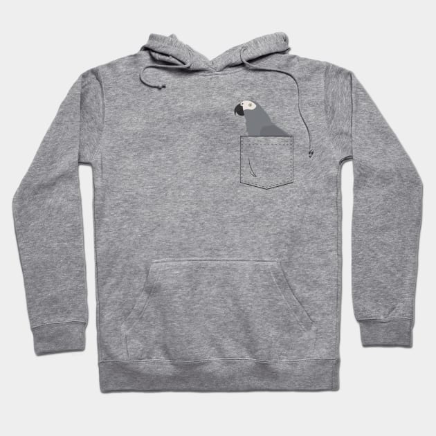 African Grey Parrot In Your Front Pocket Hoodie by Einstein Parrot